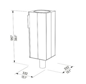 Corbeille simple en bois sur pied central 38L à spiter ou sceller MONTPELLIER plan