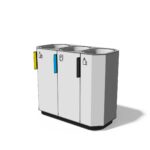 Corbeille tri sélectif acier 3 flux MOUXY.