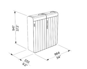 Corbeille tri sélectif bois et acier double flux 45L GUÉTHARY plan