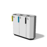 Corbeille tri sélectif simple acier 3 flux CRUET