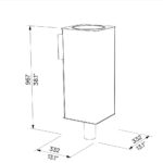 E20-1400 Corbeille métal sceller sur pied plan