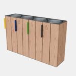 E20-4101 corbeille bois tri x 4