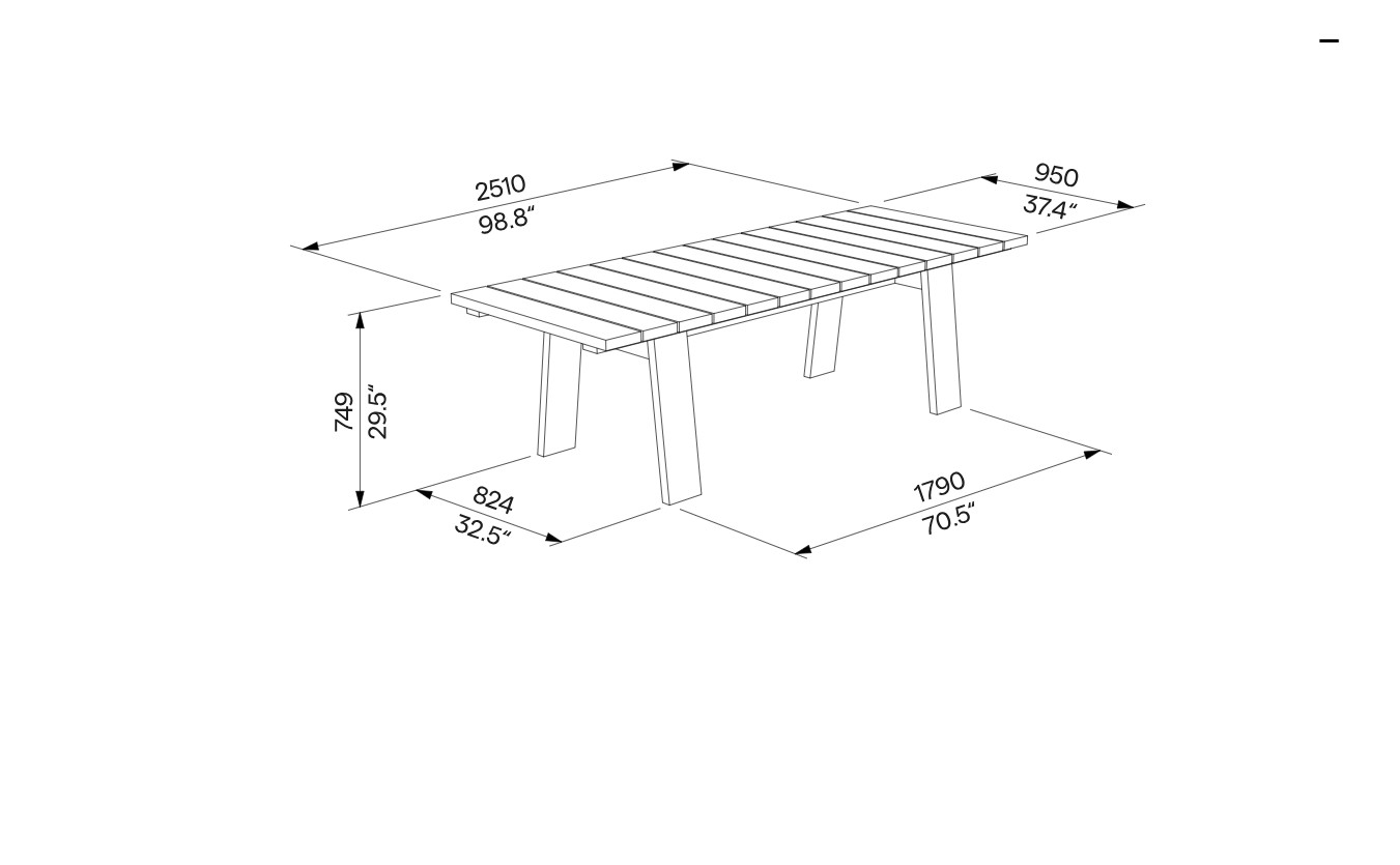 Grande table massive de repas FURIANI