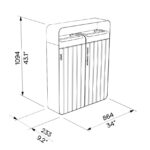 I20-2011 Corbeille bois 2x45L couvercle plan