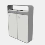 I20-2411 corbeille tri 2x45L couvercle