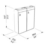 I20-2411 corbeille tri 2x45L couvercle plan