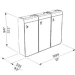 I20-3401 corbeille tri 3x45L plan