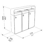 I20-3411 corbeille tri aci 3x45L couvercle plan