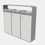I20-3411 corbeille tri aci 3x45L couvercle visu