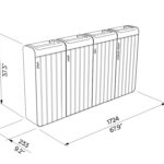 I20-4001 Corbeille tri bois 4x45L plan