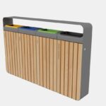 I20-4011 Corbeille tri bois 4x45L couvercle