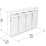 I20-4011 Corbeille tri bois 4x45L couvercle plan