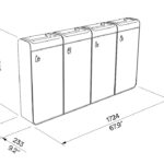 I20-4401 corbeille tri acier 4x45L plan