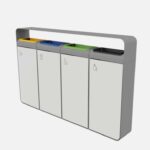 I20-4411 corbeille tri acier 4x45L couvercle visu2