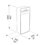 I20-5416 corbeille acier 60L fixation murale couvercle plan