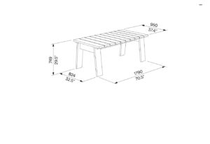 Table à manger outdoor bois massif FICAJA