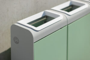 Tri sélectif 3 flux 45L tout acier PAU -