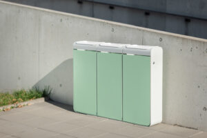 Tri sélectif 3 flux 45L tout acier PAU.