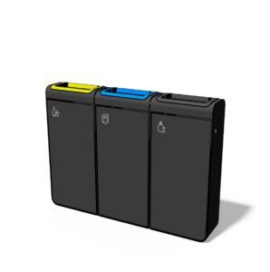 Tri sélectif 3 flux 45L tout acier PAU.-