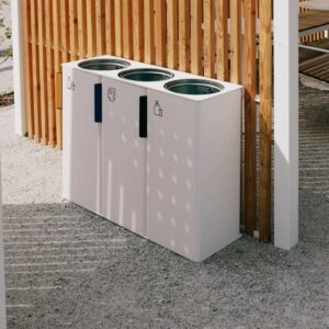 Tri sélectif acier 3 flux sans couvercle LIAUSSON