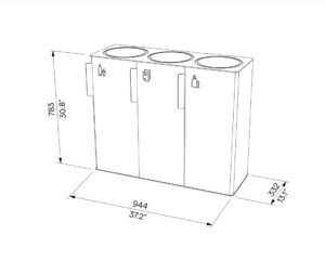 Tri sélectif acier 3 flux sans couvercle LIAUSSON (3)