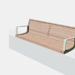 .Banc avec accoudoirs sur muret Orthez