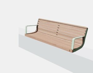 .Banc avec accoudoirs sur muret Orthez