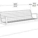 Banc avec accoudoirs sur muret Orthez