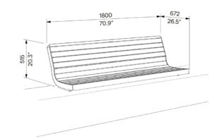 Banc bois sur muret ANDERNOS.