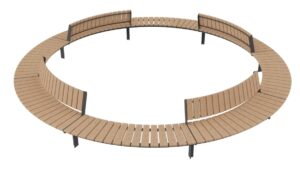 Banc circulaire R2000 avec dossiers ORVAULT.