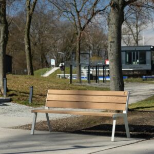 banc bois lattes larges fourques