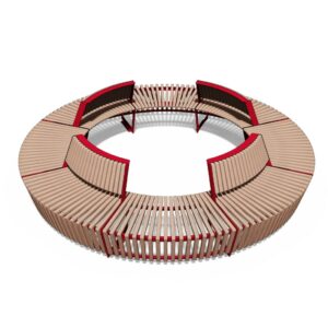 Banc circulaire fines lames bois R1000 LYON