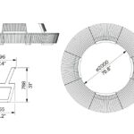 Banc circulaire fines lames bois R1000 LYON plan
