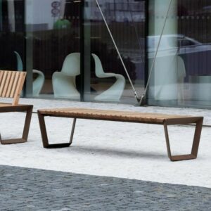 Banc élégant en fonte et bois VEYRIER