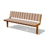 Banc long en bois avec dossier CARQUEFOU -