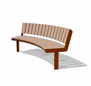 Banc long en bois avec dossier CARQUEFOU.