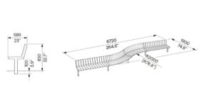 Banc long en bois avec dossier CARQUEFOU plan