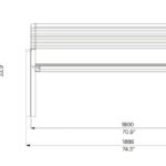 Banc tout métal accoudoirs 1800mm ALÈS plan