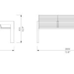 U1-490 Banc double tout acier 1850mm SAVENAY