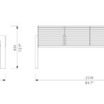 U1-490 Banc double tout acier 2150mm SAVENAY