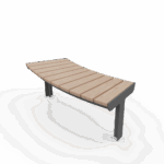 banc courbe avec et sans dossiers NOIRMOUTIER-