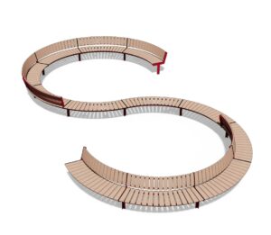 banc courbe avec et sans dossiers NOIRMOUTIER