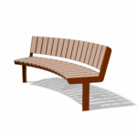 banc courbe avec et sans dossiers NOIRMOUTIER_