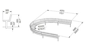 Banc bois grande taille avec dossier ROSNAY plan
