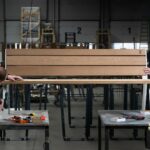 Banc bois lattes larges UZÈS.
