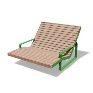 Chaise longue biplace avec accoudoirs MOLIETS