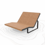 Chaise longue large bois BISCAROSSE.