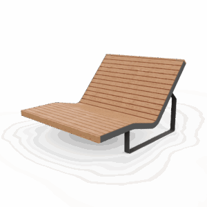 Chaise longue large bois BISCAROSSE.