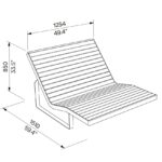 Chaise longue large bois BISCAROSSE plan
