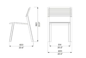 Fauteuil acier simple LE VIGAN plan